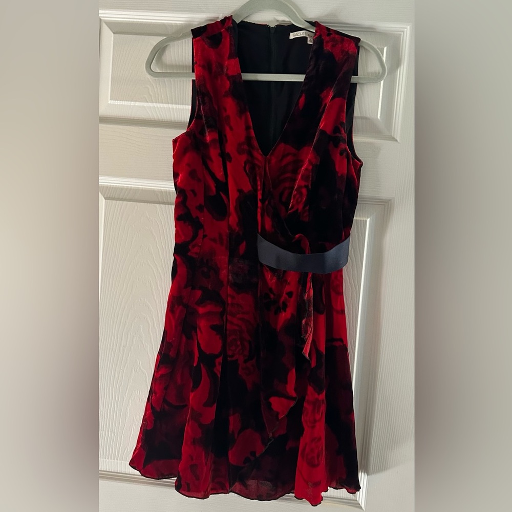 RACHEL Rachel Roy Sleeveless Velvet Fit and Flare Dress